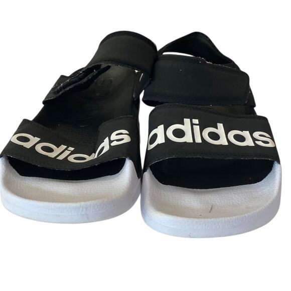 Adidas Black and White Adilette Sandal 'Core Black' Sandals Size 8 - Picture 2 of 7